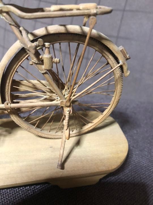 木工工芸　自転車　作者不明