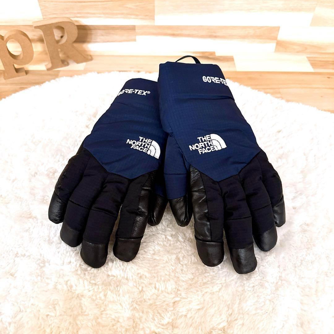 美品【ノースフェイス】ゴアテックス グローブ スノボ スキー マウンテンXS 紺