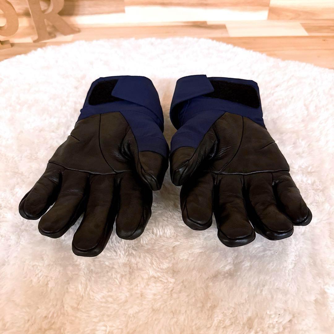 美品【ノースフェイス】ゴアテックス グローブ スノボ スキー マウンテンXS 紺