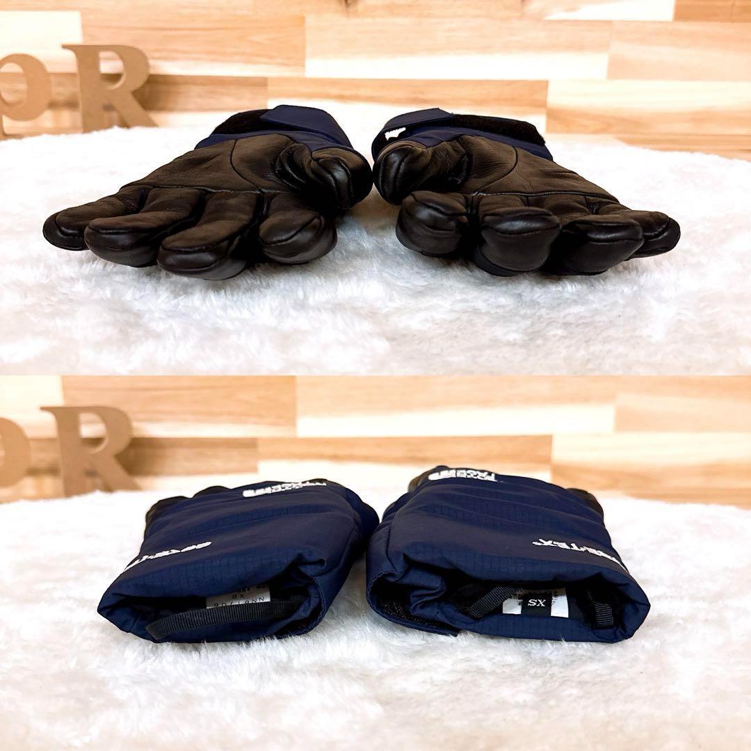 美品【ノースフェイス】ゴアテックス グローブ スノボ スキー マウンテンXS 紺