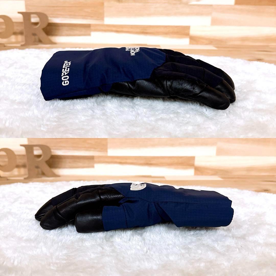 美品【ノースフェイス】ゴアテックス グローブ スノボ スキー マウンテンXS 紺