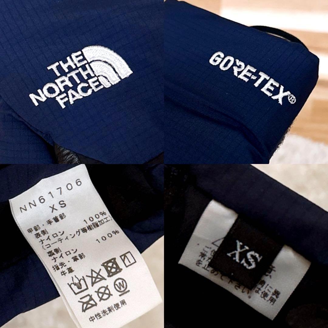 美品【ノースフェイス】ゴアテックス グローブ スノボ スキー マウンテンXS 紺
