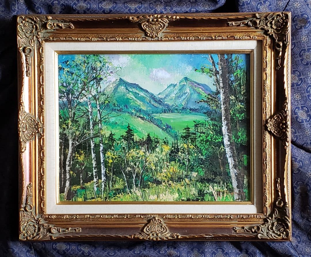 絵画565×475×65ミリ題名乗鞍高原　田向房造画伯