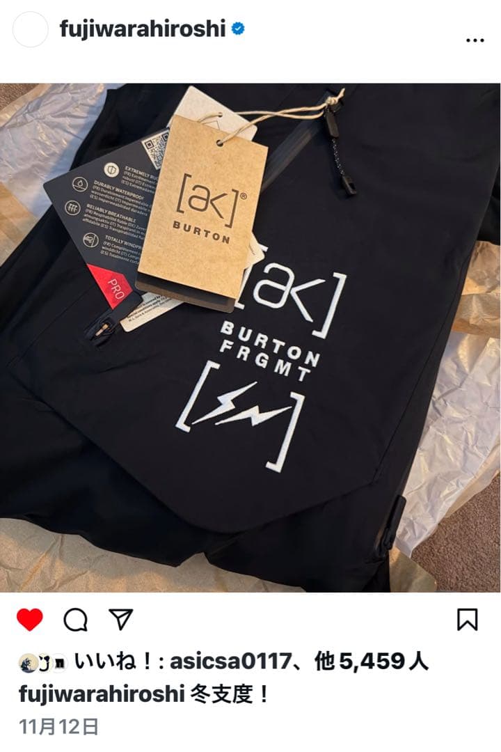 FRAGMENT Burton GORE-TEX 3L 上下　バートン L