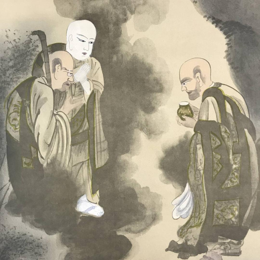 複製/作者不詳/十六羅漢図/工芸品/掛軸☆宝船☆AH-813