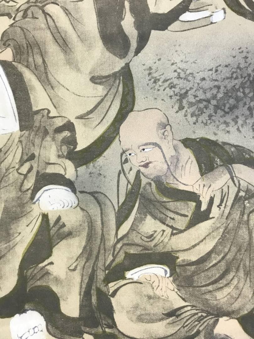 複製/作者不詳/十六羅漢図/工芸品/掛軸☆宝船☆AH-813