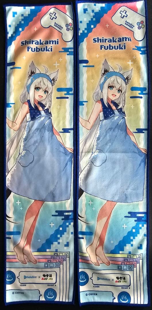 極楽湯ホロライブゲーマーズ 白上フブキ マフラータオル2枚アクリルスタンド２個他