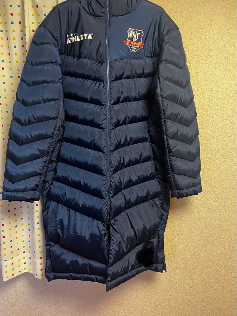 聖和学園ATHLETA ベンチコート ネイビー ダウン