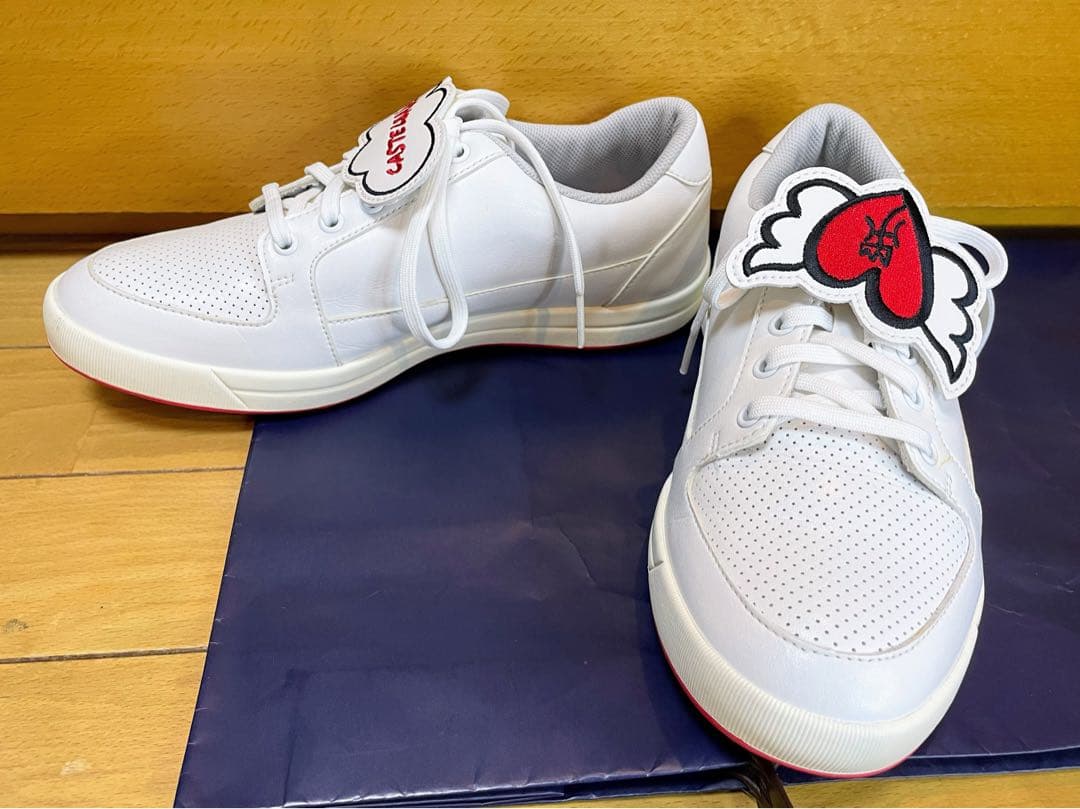 美品カステルバジャックスポーツゴルフ 春夏ゴルフシューズ24スパイクレス
