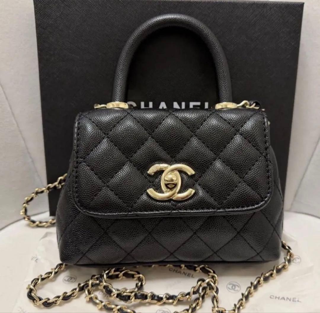 CHANELノベルティ ハンドバッグ チェーンショルダー付 2WAY仕様