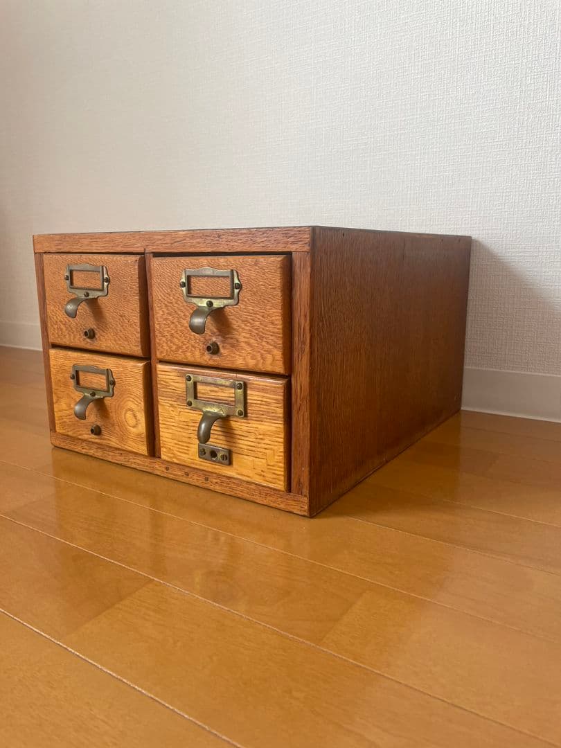 イギリス製 アンティーク 図書室 小引き出し カードキャビネット 年代物