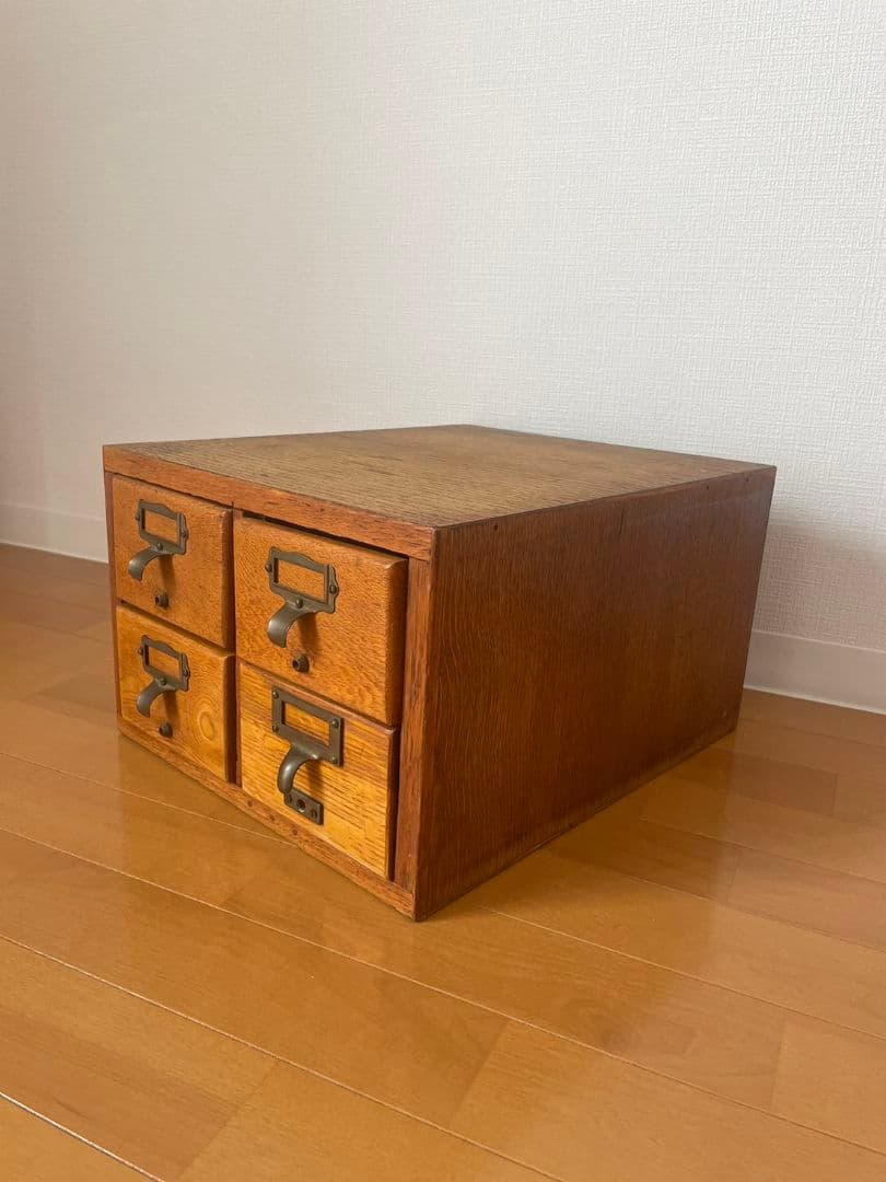 イギリス製 アンティーク 図書室 小引き出し カードキャビネット 年代物