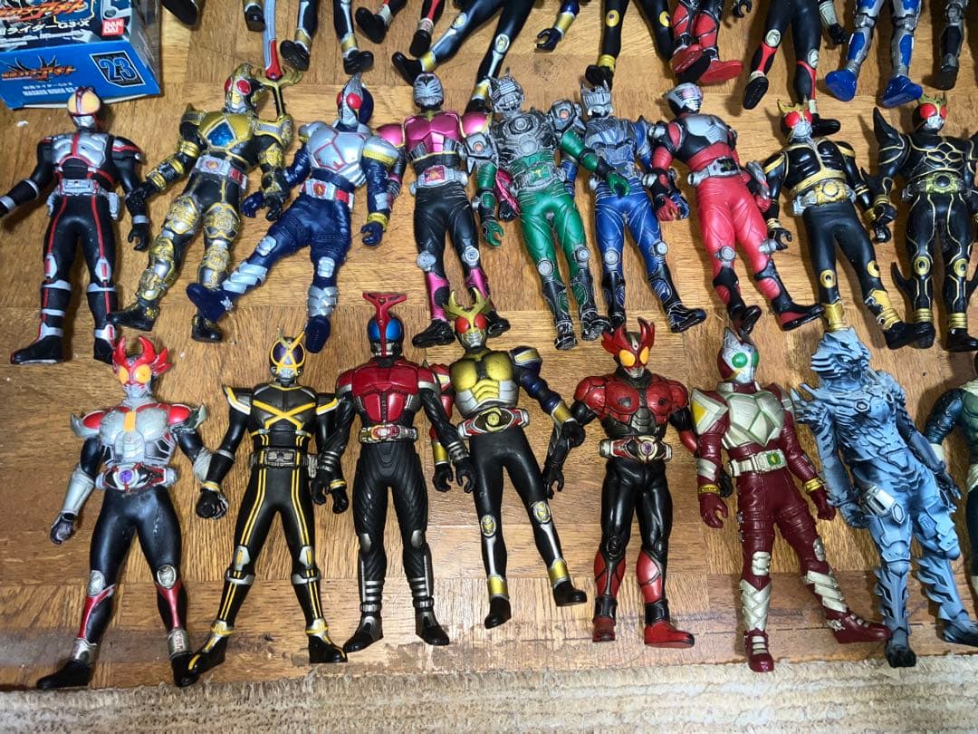 仮面ライダーシリーズ　ソフビ　約17cm 当時物 44体　ジャンク品