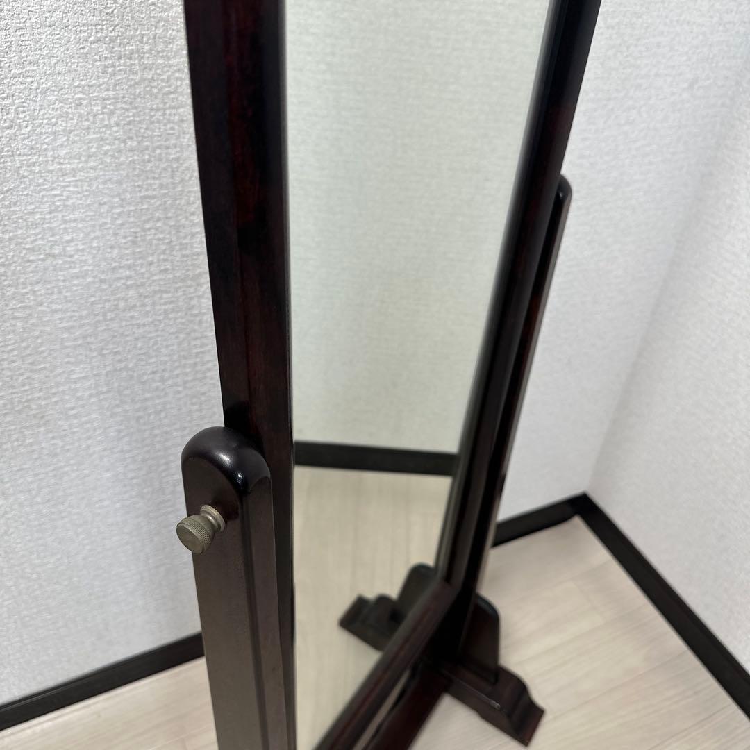松本民芸 スタンドミラー 鏡 姿見 全身鏡 樺材 無垢材 和家具 i1※