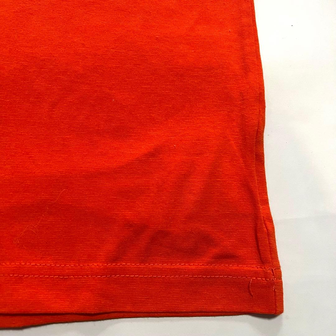 美品 パーリーゲイツ 半袖 モックネックシャツ 5 オレンジ ロゴ PG メンズ