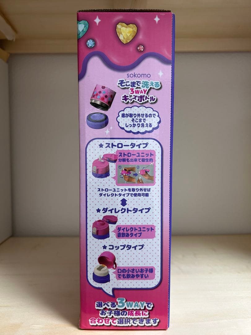 しなこちゃん そこまで洗える3WAYキッズボトル 450ml