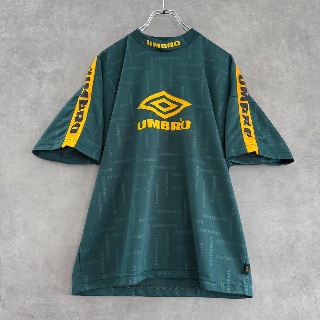90s OLD UMBRO アンブロ ゲームシャツ グリーン×オレンジS〜M相当