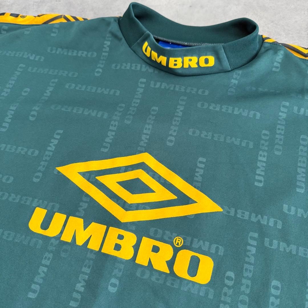 90s OLD UMBRO アンブロ ゲームシャツ グリーン×オレンジS〜M相当