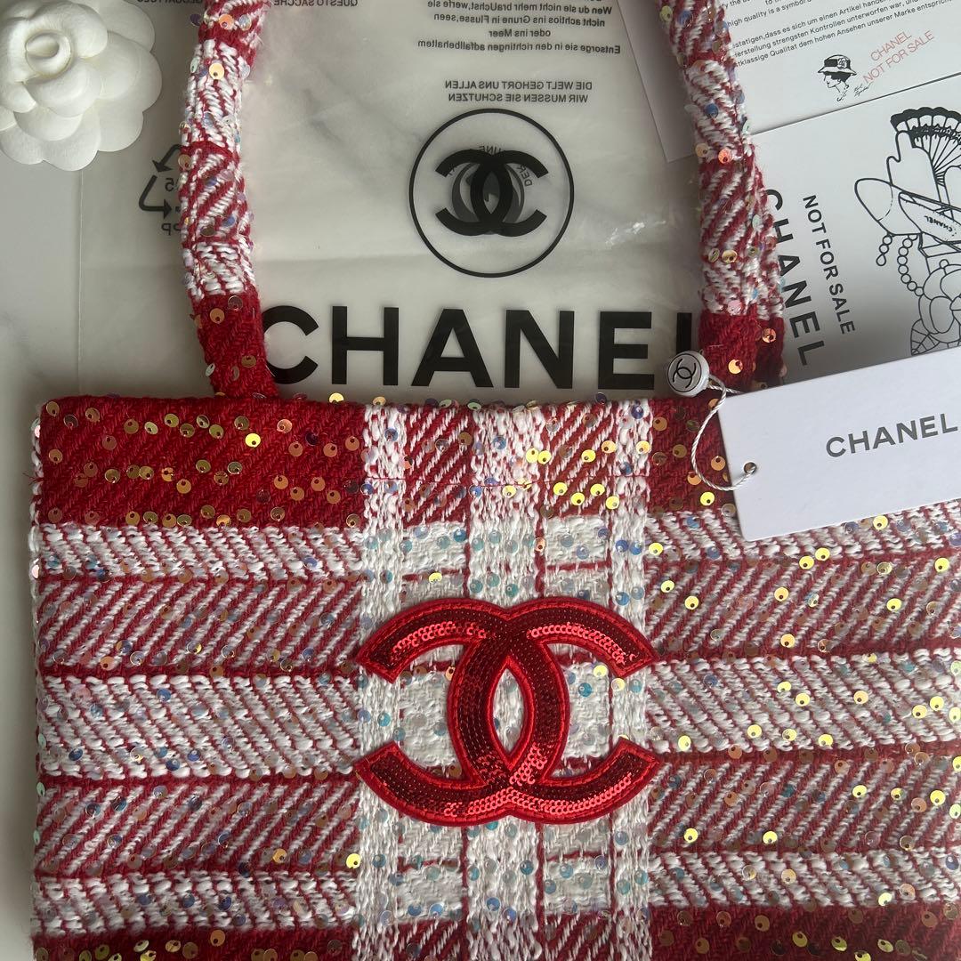 CHANEL ツイードトートバッグ スパンコールバッグ