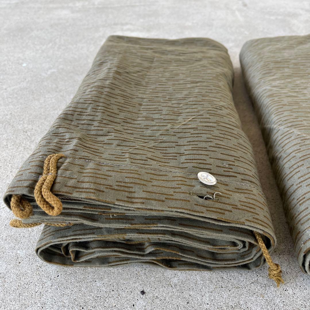 東ドイツ軍 実物サープラス◾️パップテント 2枚組 迷彩 カモフラ レインカモ