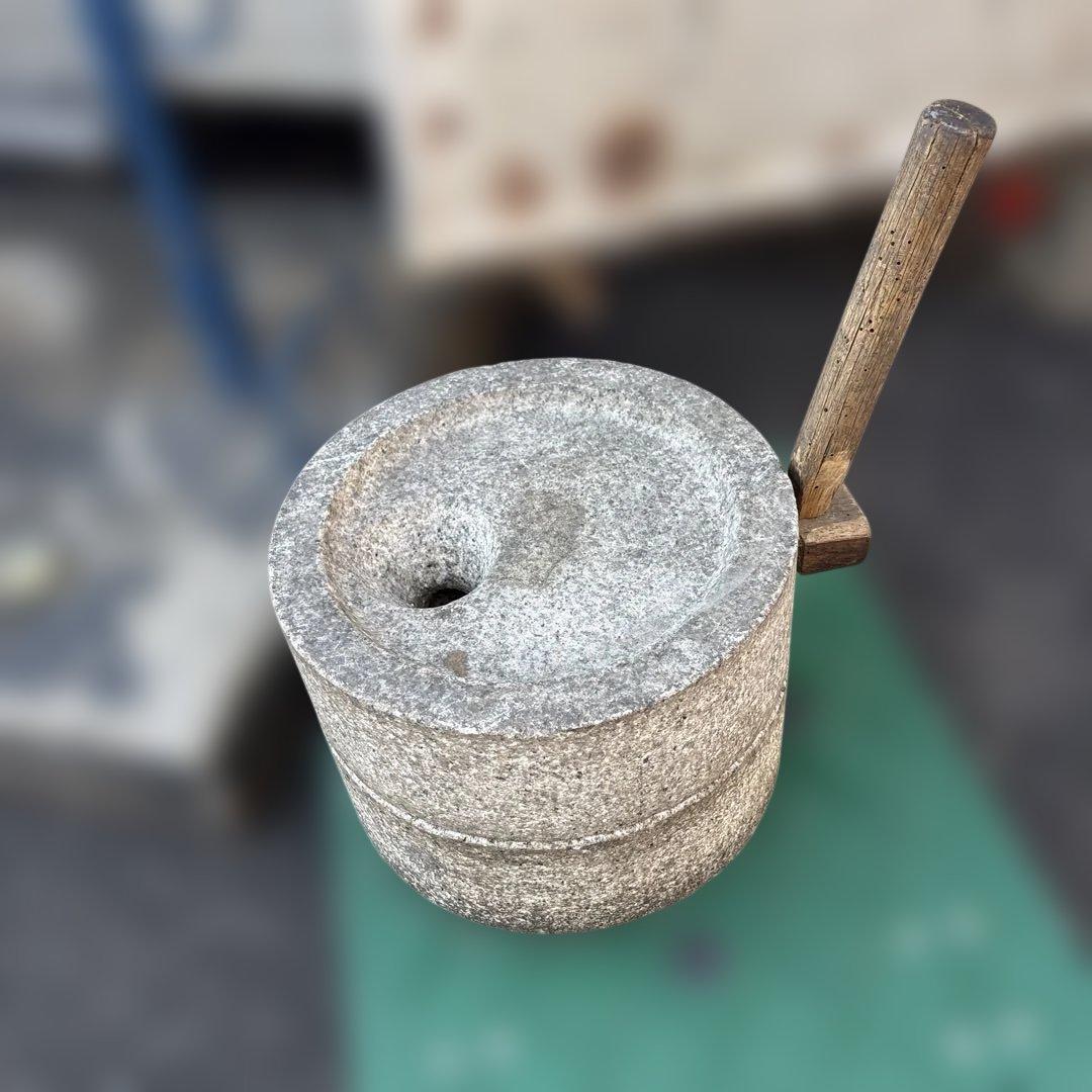 美品昭和レトロ 古い 石臼 (上臼) 挽き臼 古道具 古民具