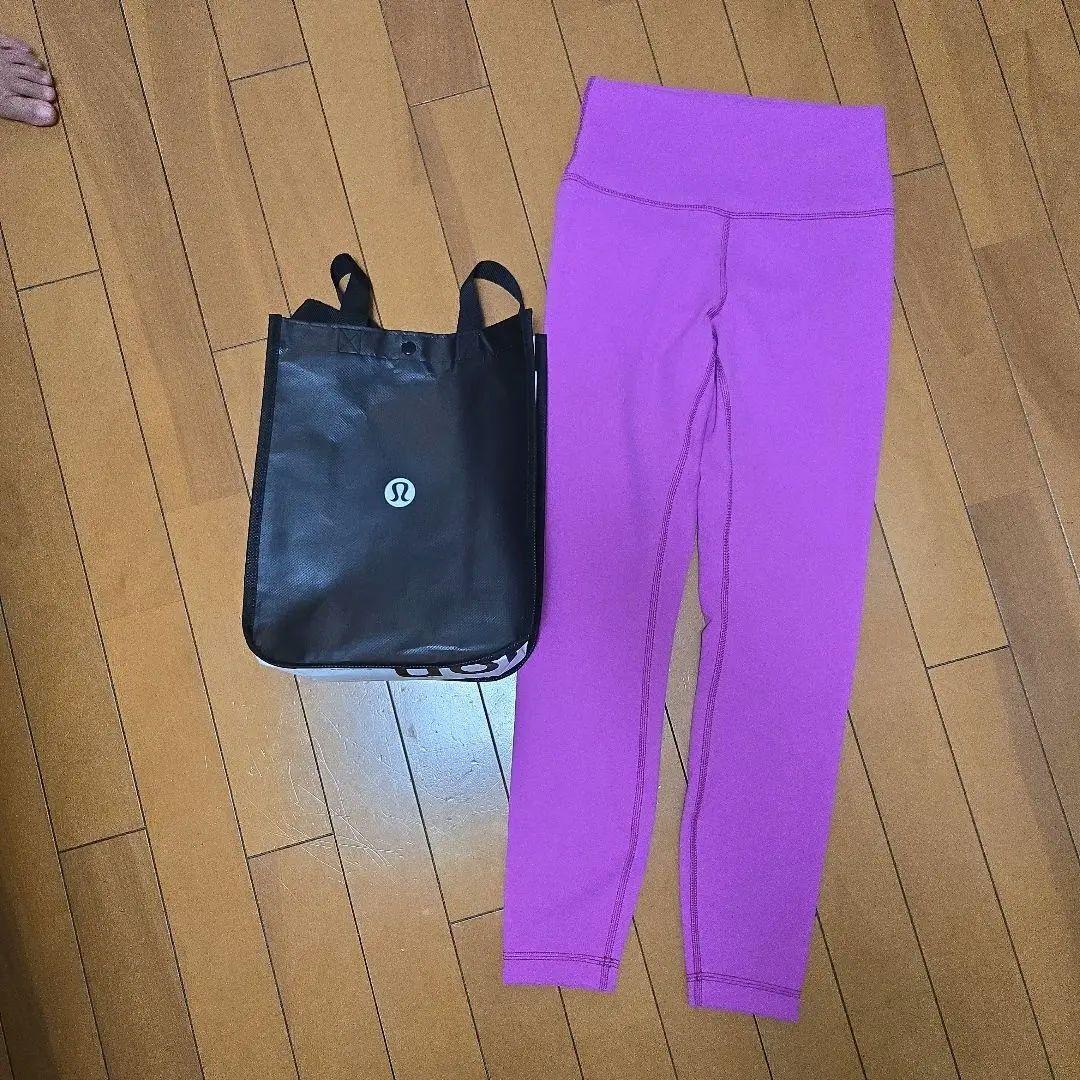 ルルレモン⭐ピンク ハイウエスト ヨガパンツ トートバッグ付き