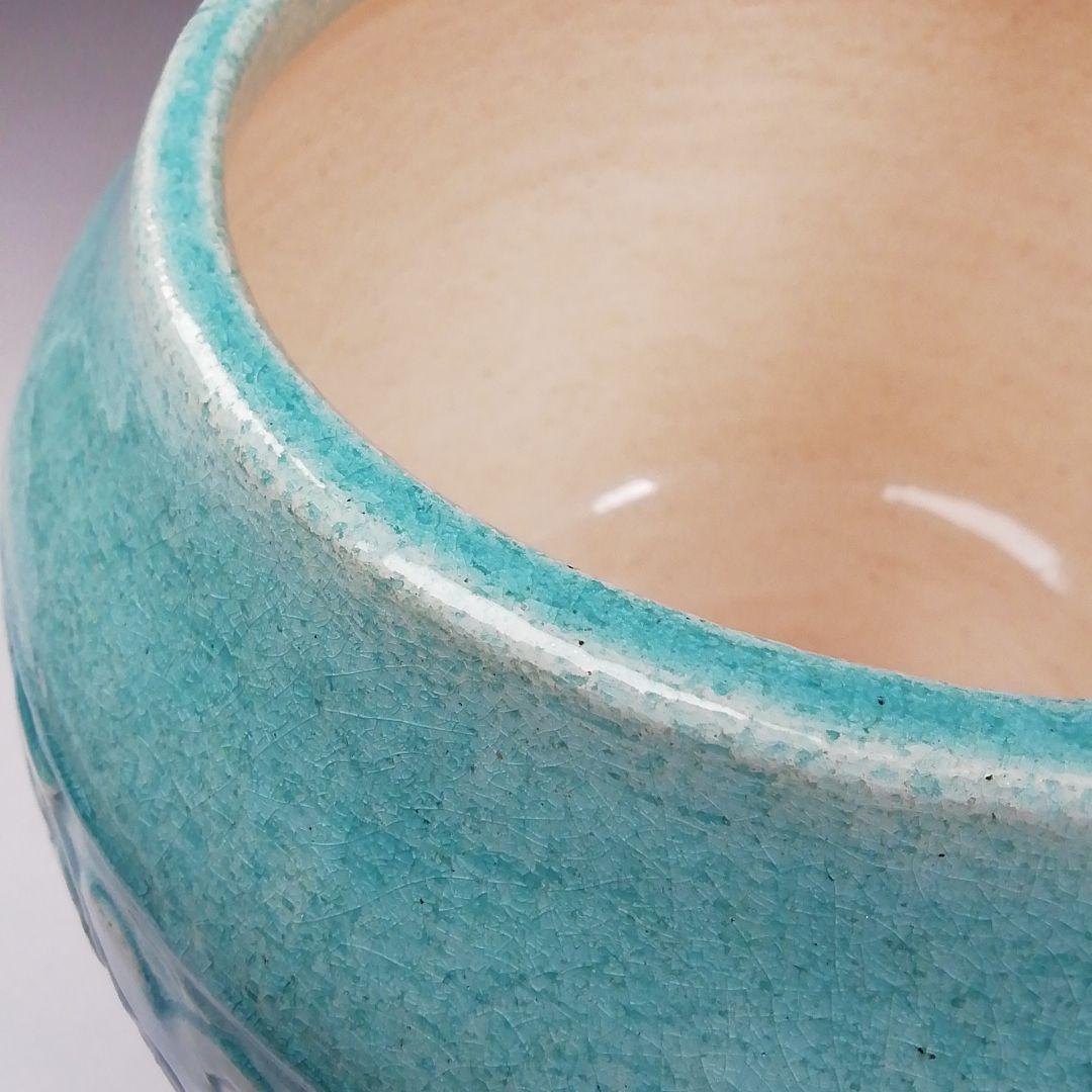 Ｗ２６１　水指　『唐草文』『七世　吉向蕃斎 造』　共箱　茶道具