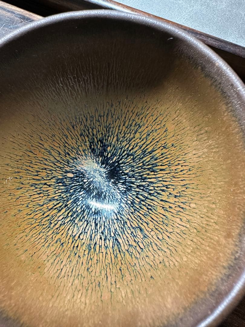 油点天目茶碗 建窑兔毛釉天目茶碗 / 中国古董。洋变天目 边目天目 茶道用具