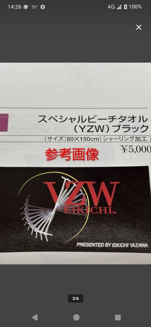 矢沢永吉　YZW　スペシャルビーチタオル