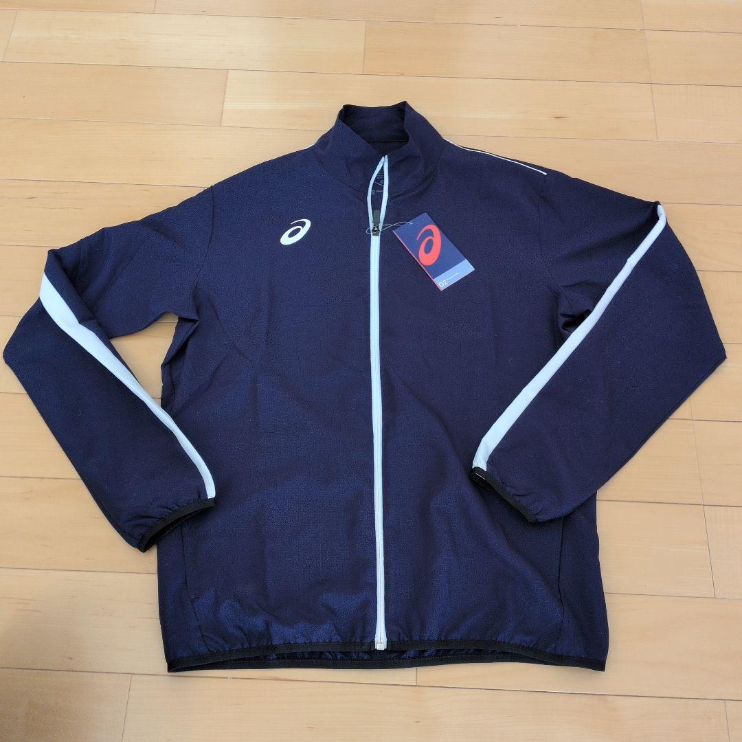 新品　サイズМ　アシックス　ジャージトップパンツ　セットアップ　ネイビー