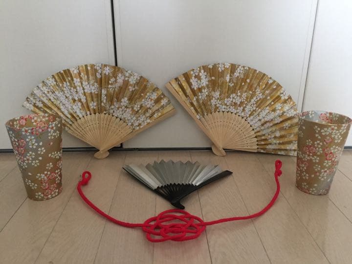 前撮り小物扇子赤い糸 糸電話 和装フォトウェディング アイテム グッズ結婚