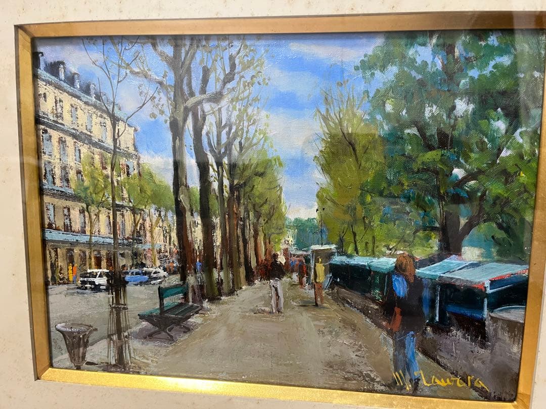 俵正諭　パリ　風景画　絵画　油絵　骨董品　美術品