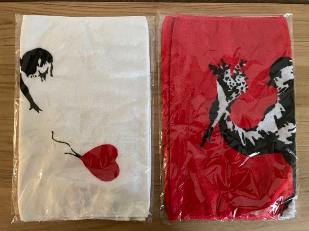 BANKSYバンクシー展 オリジナル フェイスタオル 2作品 セット