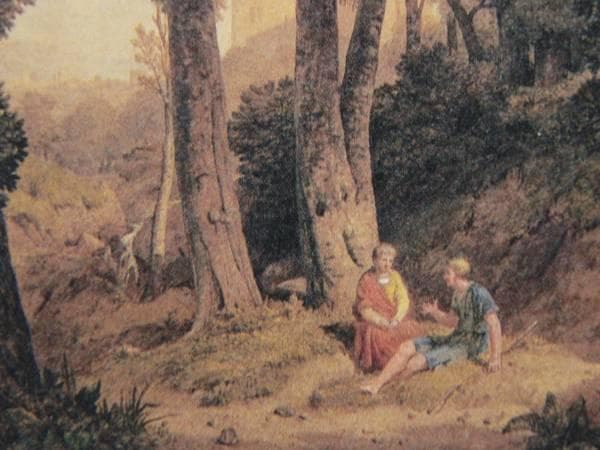 フランシス・スティーヴンス、人物のいる古典的風景、希少画集画