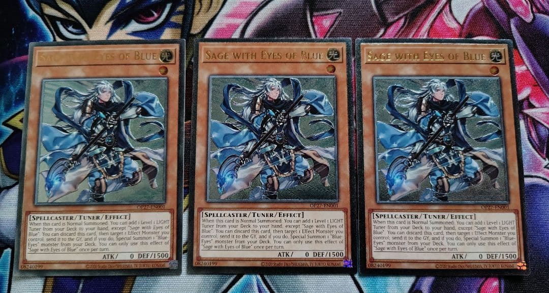遊戯王 青き眼の賢士 OTS27 レリーフ EU版 英語版 3枚セット