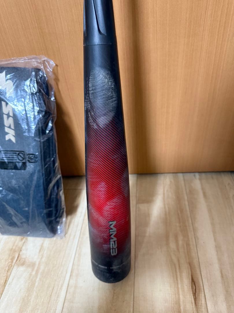 SSK MM23 少年軟式バット 赤黒 バットケース付き