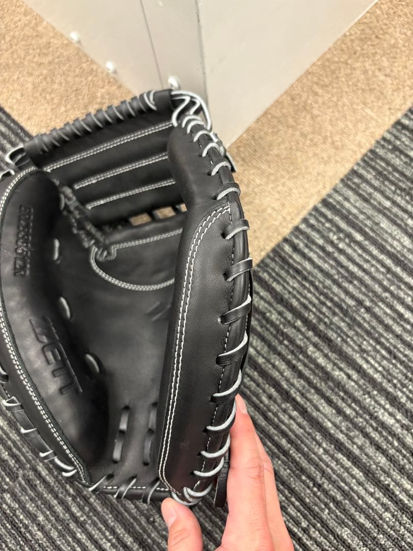 【ほぼ新品】ゼット ZETT 一般軟式用 キャッチャーミット ブラック 純正品