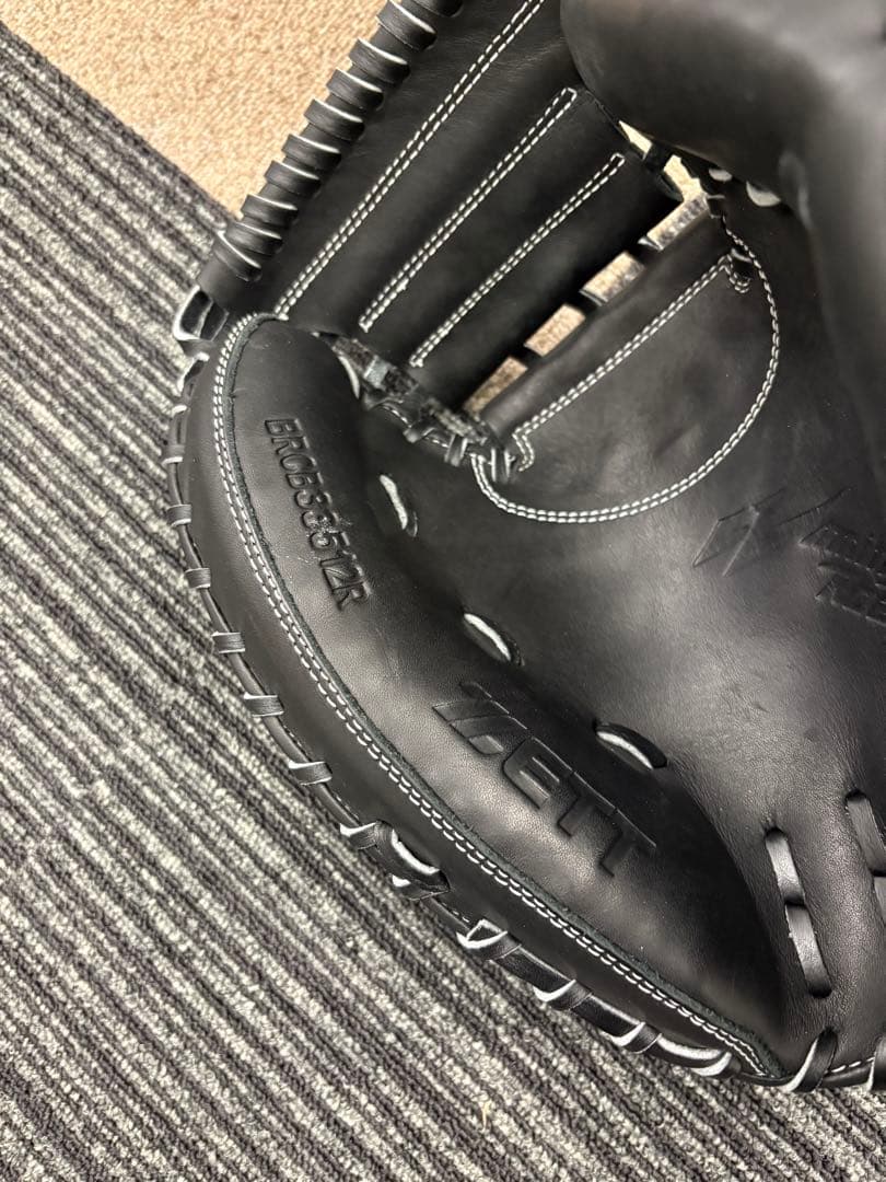 【ほぼ新品】ゼット ZETT 一般軟式用 キャッチャーミット ブラック 純正品