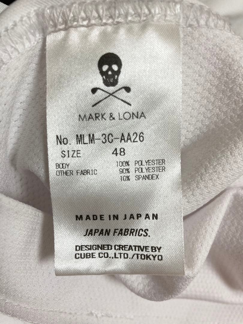 Mark&Lona GOLF OR DIE モックネックシャツ　白　48