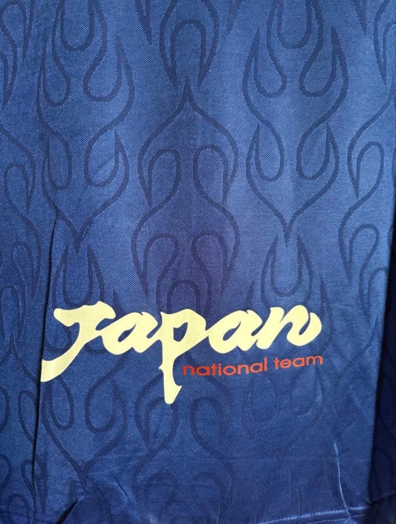 ASICS JFA 日本代表 ユニフォーム 長袖 ブルー 炎柄 1998