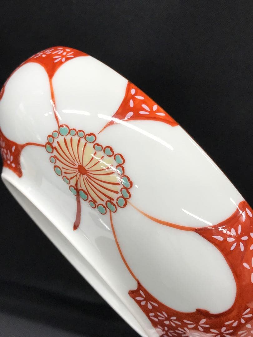 【極美品】香蘭社　赤繪町工房　漬物セット　山茶花　鉢　小皿