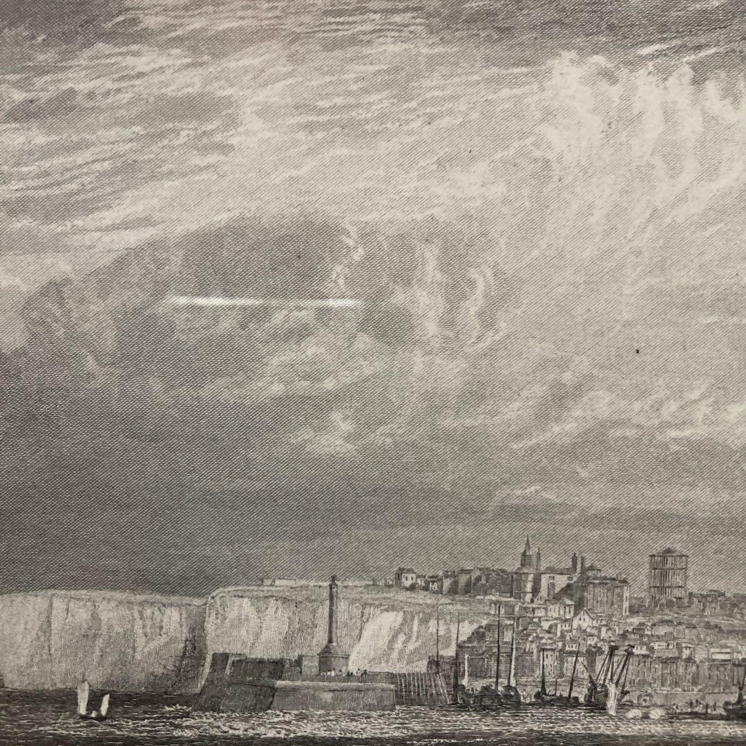 ウィリアム　ターナー「フェルモス海岸」銅版画約16×24額縁37×44.6 cm