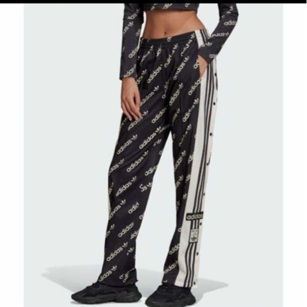 adidas 総柄　トラックパンツ　サイドスナップ