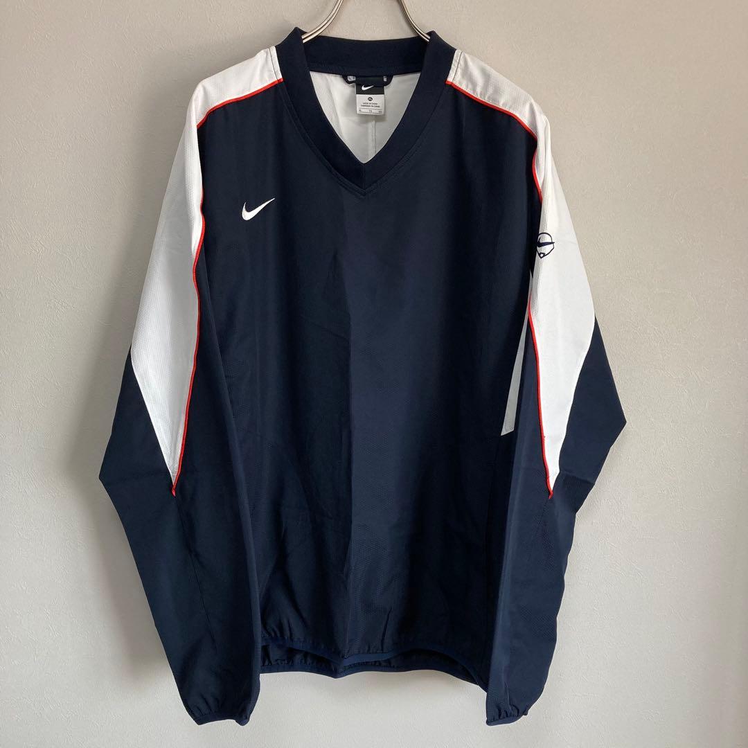 NIKE ナイキ ピステ ナイロンジャケット 紺色 ネイビー 野球 XL 白