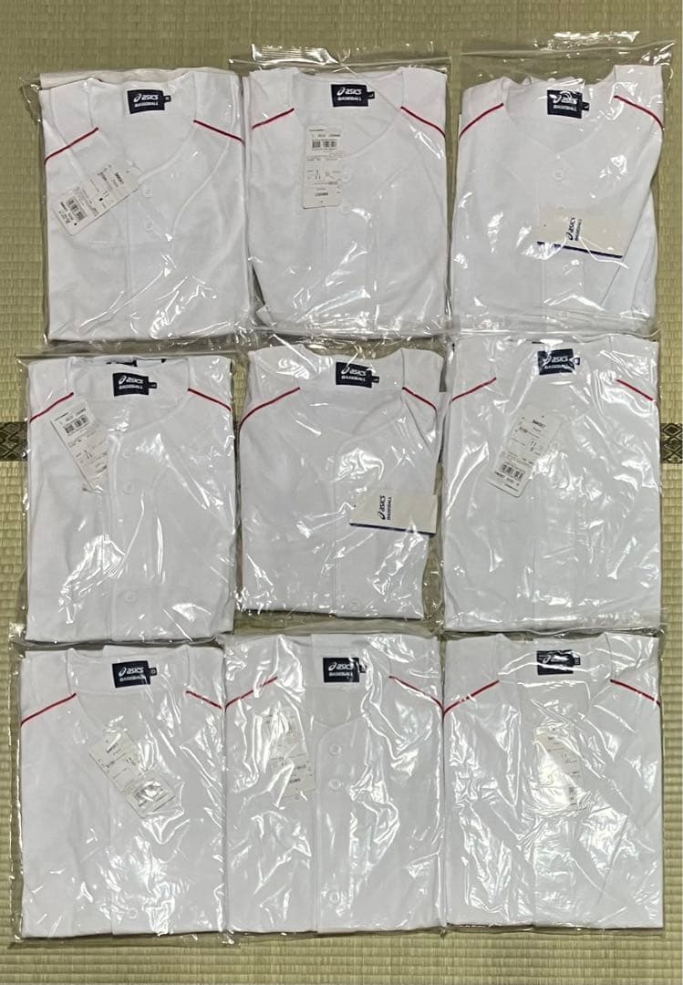 野球 ベースボール シャツ メンズ 半袖 アシックス BAK007 ９着セット