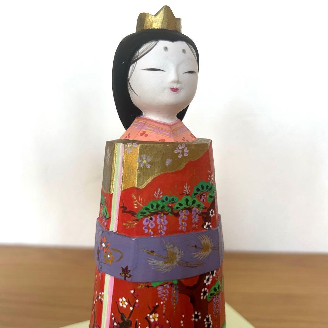 日展作家　佐藤晃永作　木彫り立ち雛　雛人形