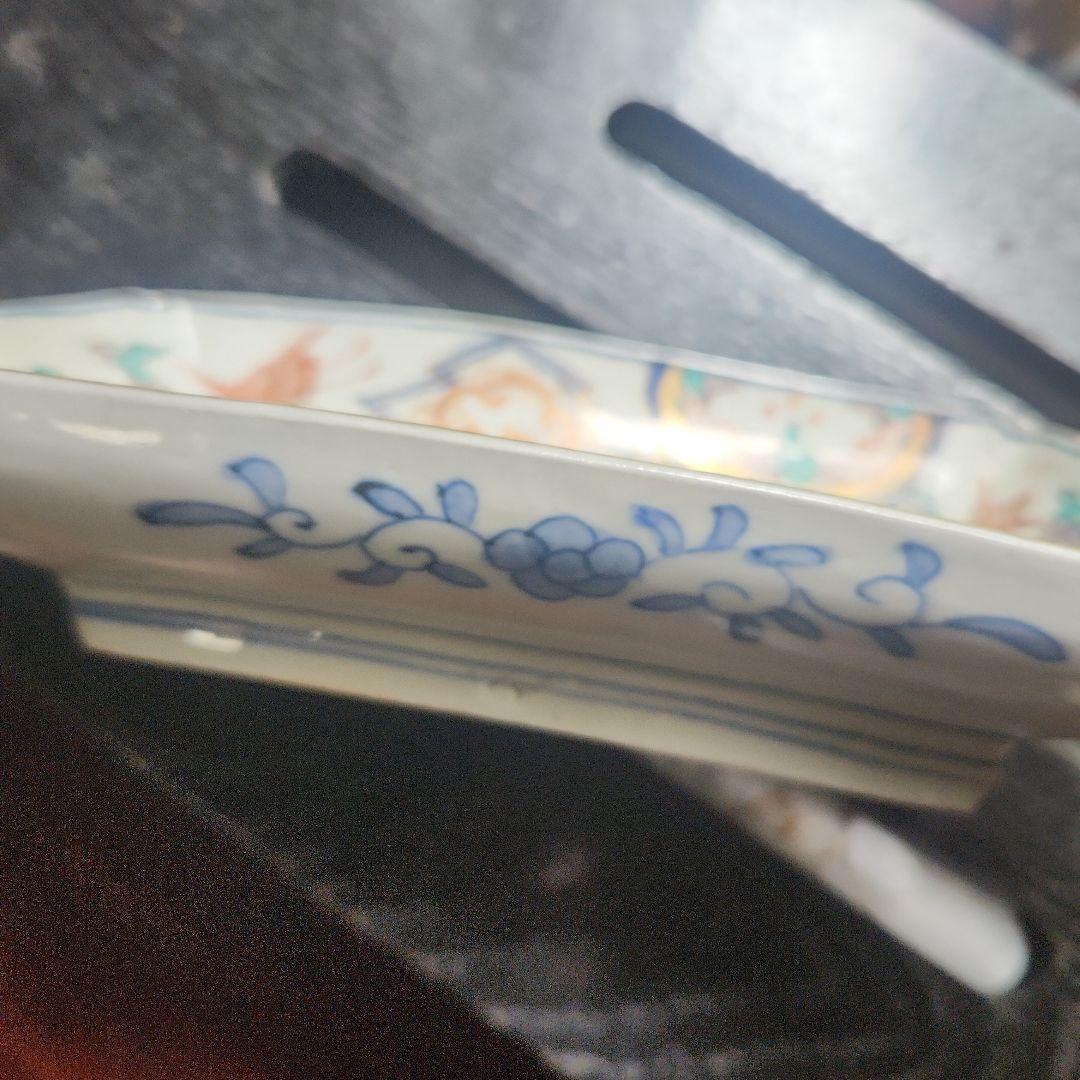 古伊万里　色絵　鶴文　長皿