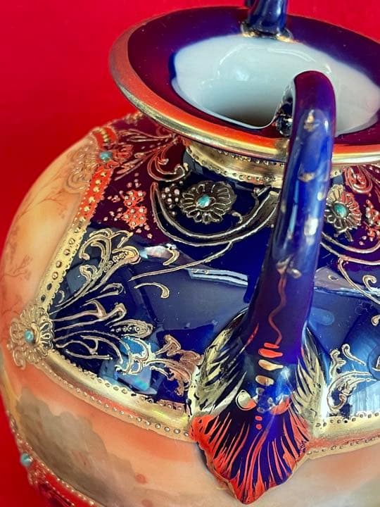 オールドノリタケ　コバルト花瓶