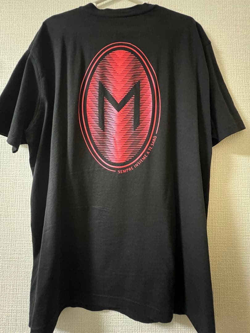 PUMA ブラック Vネックシャツ Mロゴ ( AC - MILAN )