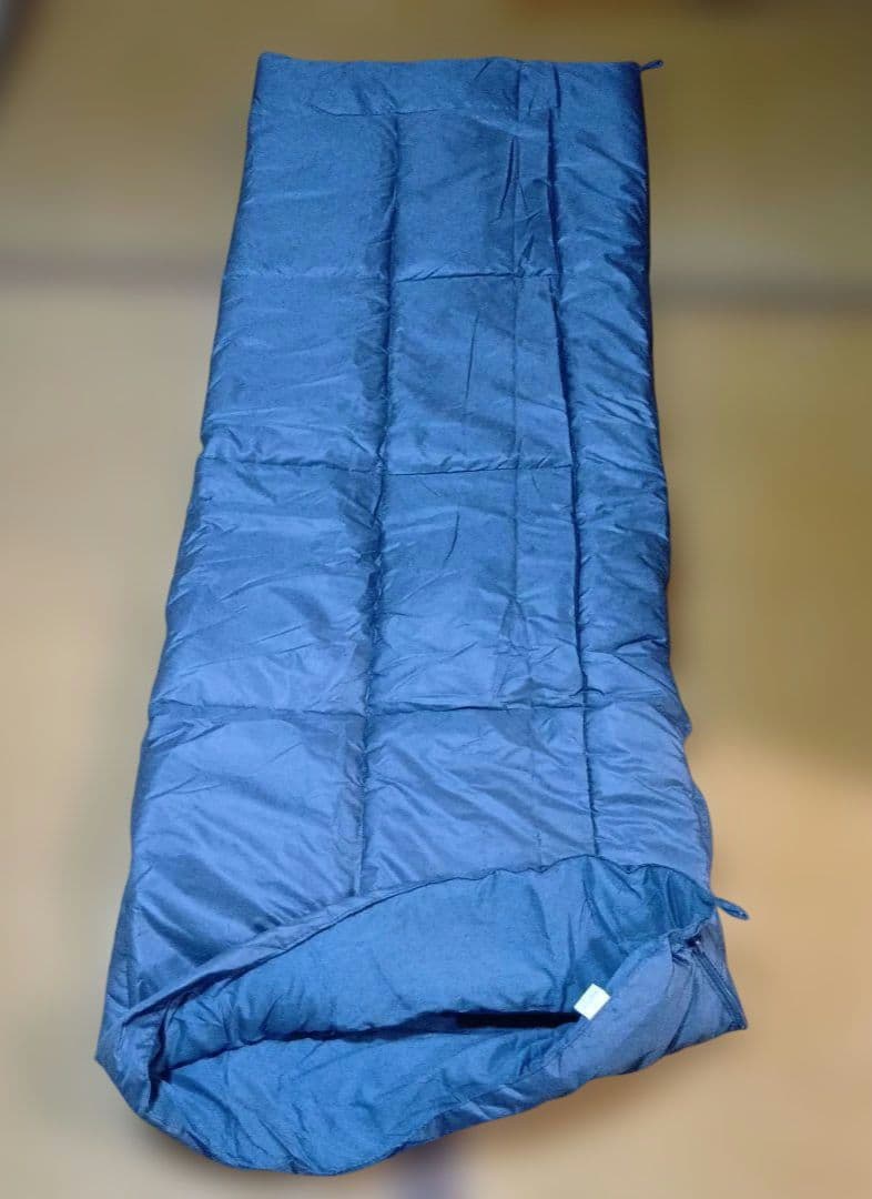 新品　稲心　寝袋　キャンプ　布団　車中泊　大人用シュラフ　収納袋　アルミシート紺
